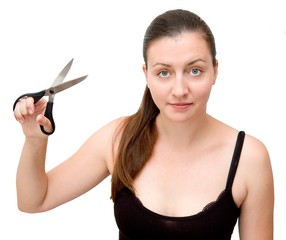 woman with scissors