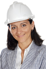 attractive happy architect  a over white background