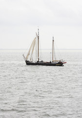 Fototapeta na wymiar Sailingboat on the waddenzee