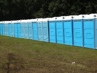 Row of portable toilets