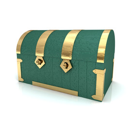 green chest isolated on white background