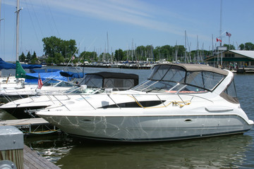 Fototapeta premium Boat docked at a marina