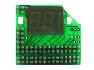 Electronic counter. Close up. Isolated on a white background.