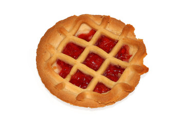 Cherry pie isolated over white