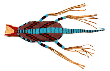 Bead bag. Traditional indian ornament. Isolated on white.