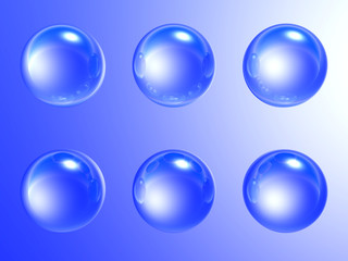 blue soap-bubbles with the specks of light