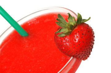 Frozen strawberry margarita with clipping path.