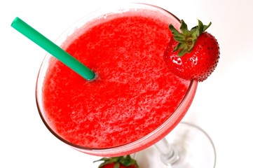 Frozen strawberry margarita with clipping path.