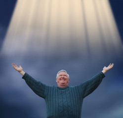 Newly retired man praising god