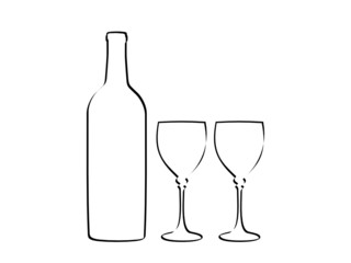 bottle and glass vector 2
