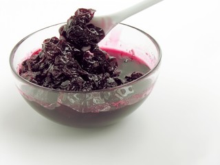 sweet candied cherries in a pot 