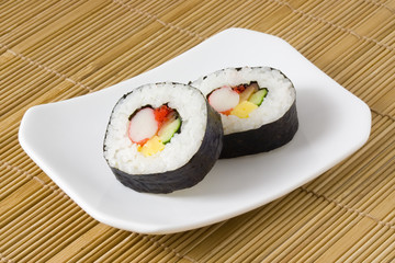 Japanese food - Futomaki on a plate..