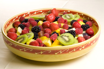 Delicious fruit salad served in a bowl