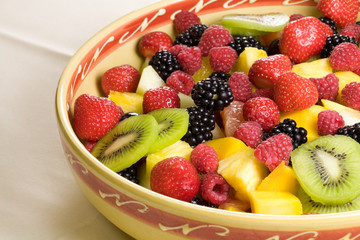 Delicious fruit salad served in a bowl