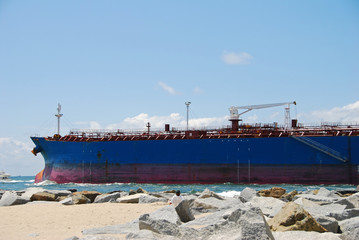 Side view of freight ship