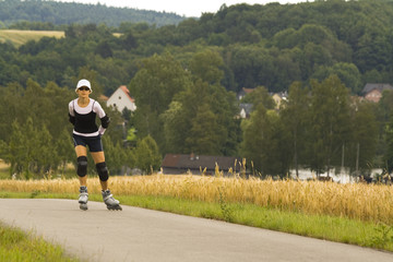 a woman on rollerblades #2