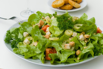 Fresh Summer Salad witch lettuce,Tomato,croutons,Pine Nut