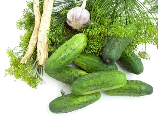 cucumbers,horseradish,dill and garlic