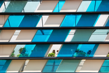 multi color tinted glass at the school