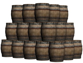 Fototapeta premium wooden barrels