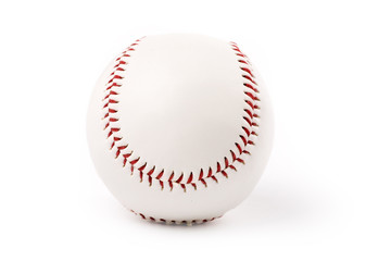 Baseball close up shot, with white background