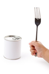 Canned Food with white background