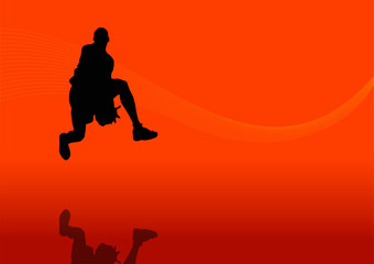 Fototapeta na wymiar Basketball man silhouette