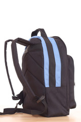 blue backpack isolated on white - back to school