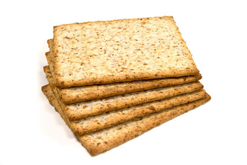  whole wheat biscuits isolated on white