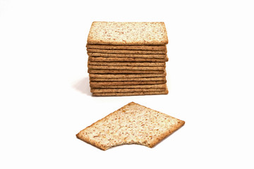 whole wheat biscuits isolated on white