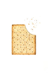 whole wheat biscuit isolated on white