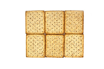 whole wheat biscuits isolated on white