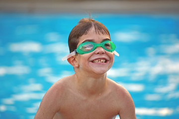 Boy Grinning Wearing Goggles