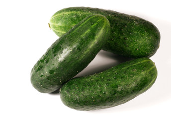 Cucumbers isolated on white