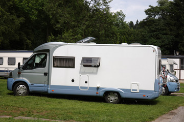Caravan at the campsite, Germany.