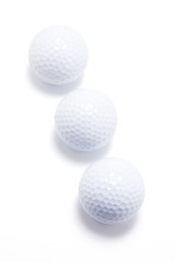 Golf Balls on White Background