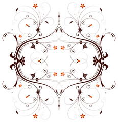 Abstract flower frame, element for design, vector illustration