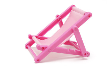 Miniature Deckchair on White Background