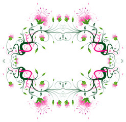 Abstract flower frame, element for design, vector illustration