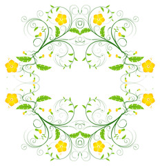 Abstract flower frame, element for design, vector illustration