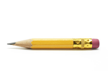 Short Pencil on White Background