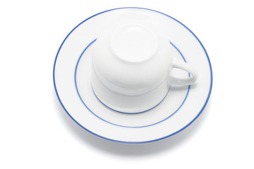 Teacup and Saucer on White Background
