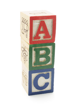 Alphabet Blocks on White Background