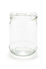 Glass Jar on White Background