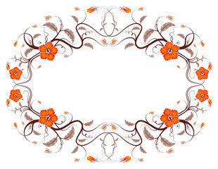 Abstract floral frame, element for design, vector illustration