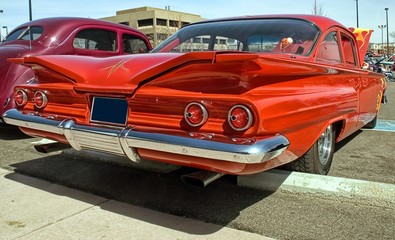 Obraz na płótnie Canvas Klasyczny amerykański Red Car Hotrod