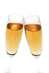 Two glasses of wine isolated on white