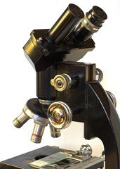 Detail of Old Laboratory Microscope