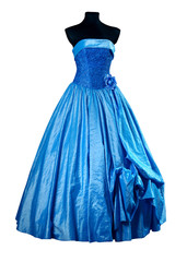 Blue Evening dress with floral elements