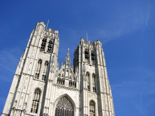 Fototapeta na wymiar Bruksela - Katedra Saint Michel